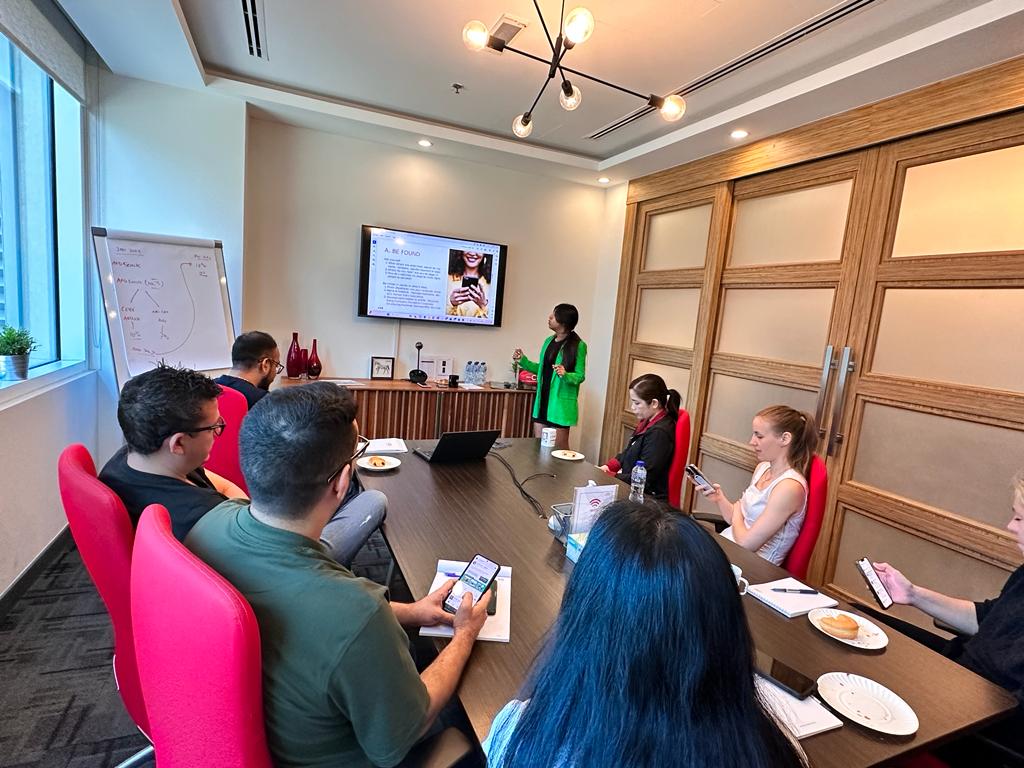 LinkedIn best practices training for CBD team members at the Dubai headquarters